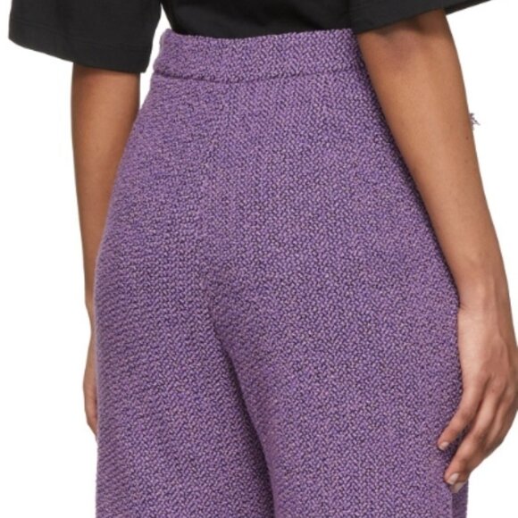 NWOT RARE MSGM Purple Tweed Patch Pockets Trousers Pants XS $475 - Picture 6 of 10
